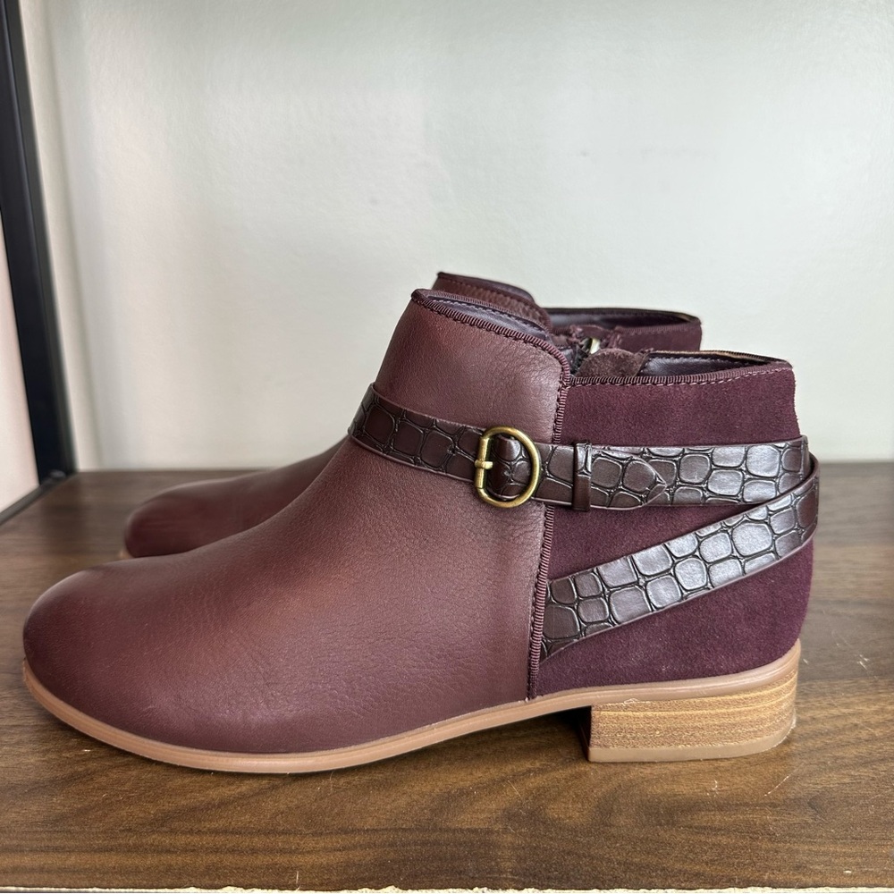 SoftWalk Raveena Burgundy Leather Ankle Boots Sz 8.5